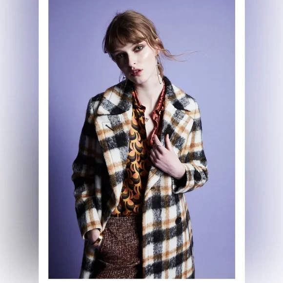 Sand Copenhagen Clareta‎ Plaid Coat